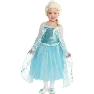 NWT Disney Frozen Elsa Kids Dress Up Halloween Costume in Size Large 12/14